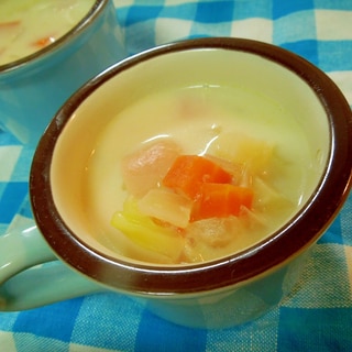 魚肉ソーセージの簡単ミルクスープ♪